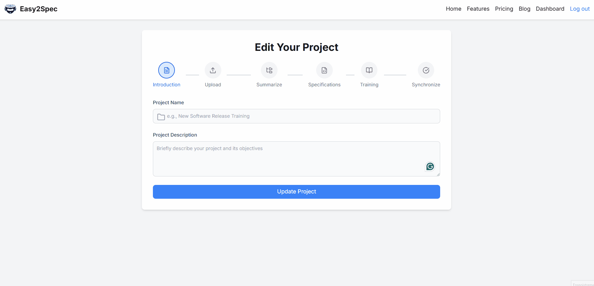 Describe your project